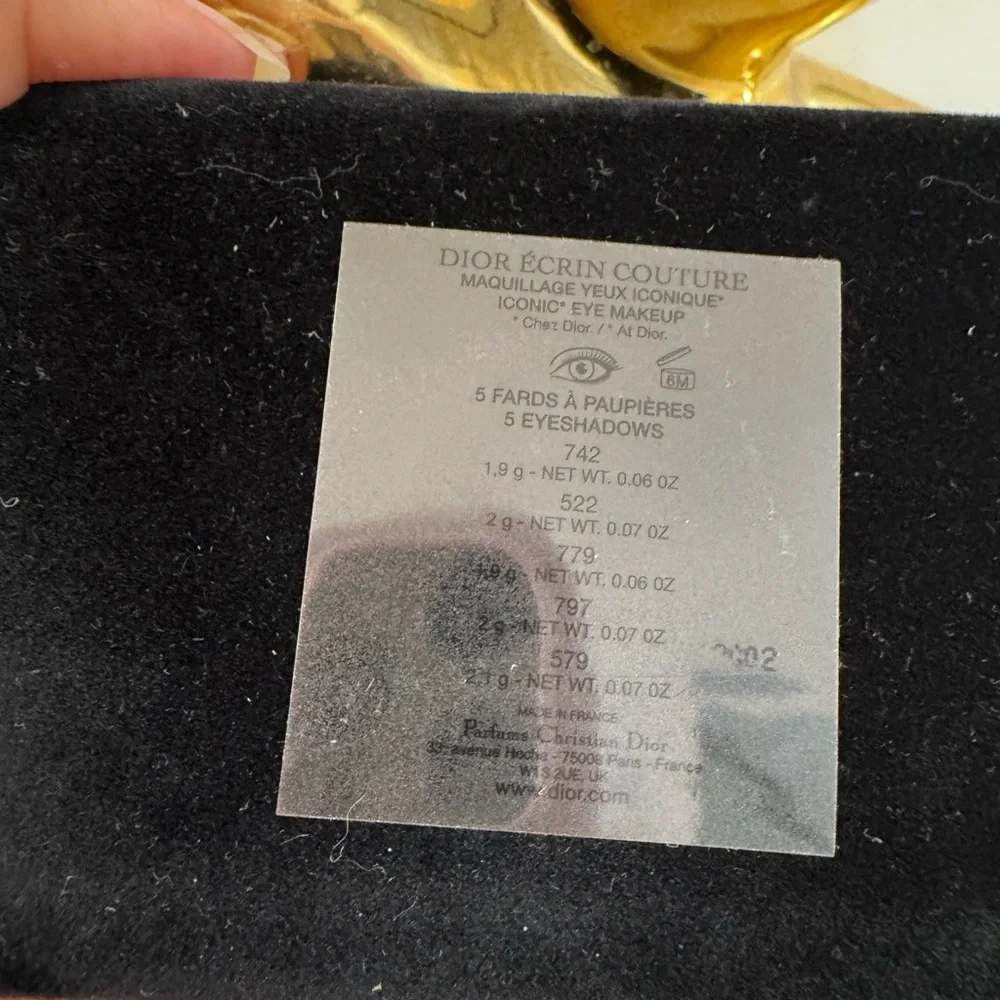 DIOR EYESHADOW PALETTE VELVET CASE WITH GOLD